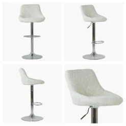 Flo Cream Boucle Chrome Base Breakfast Stool