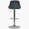 Flo Dark Grey Velvet Chrome Base Breakfast Stool -Furniture Specialty Store flo dark grey velvet 1