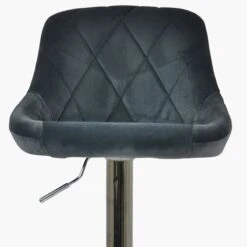 Flo Dark Grey Velvet Chrome Base Breakfast Stool -Furniture Specialty Store flo dark grey velvet 5