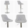Flo Grey Fabric Chrome Base Barstool -Furniture Specialty Store flo light grey fab white