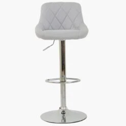 Flo Grey Fabric Chrome Base Barstool -Furniture Specialty Store flo light grey fabric 1