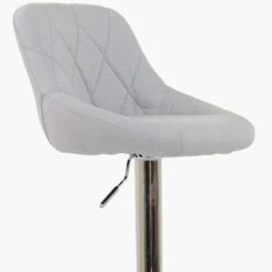 Flo Grey Fabric Chrome Base Barstool -Furniture Specialty Store flo light grey fabric 4