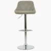Flo Taupe Faux Leather Chrome Base Breakfast Stool -Furniture Specialty Store flo taupe 1