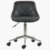 Flux Black Leather Small Swivel Desk Chair -Furniture Specialty Store flux black 1 2