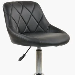 Flux Black Leather Small Swivel Desk Chair -Furniture Specialty Store flux black 4