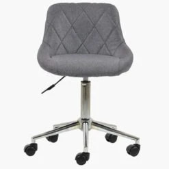 Flux Dark Grey Fabric Small Swivel Desk Chair