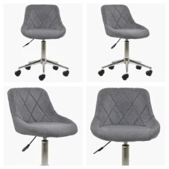 Flux Dark Grey Fabric Small Swivel Desk Chair -Furniture Specialty Store flux charcoal white