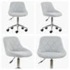 Flux Grey Fabric Small Swivel Desk Chair -Furniture Specialty Store flux light grey fab white