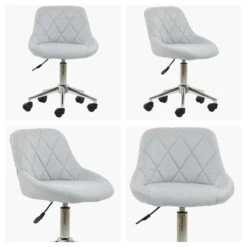 Flux Grey Fabric Small Swivel Desk Chair