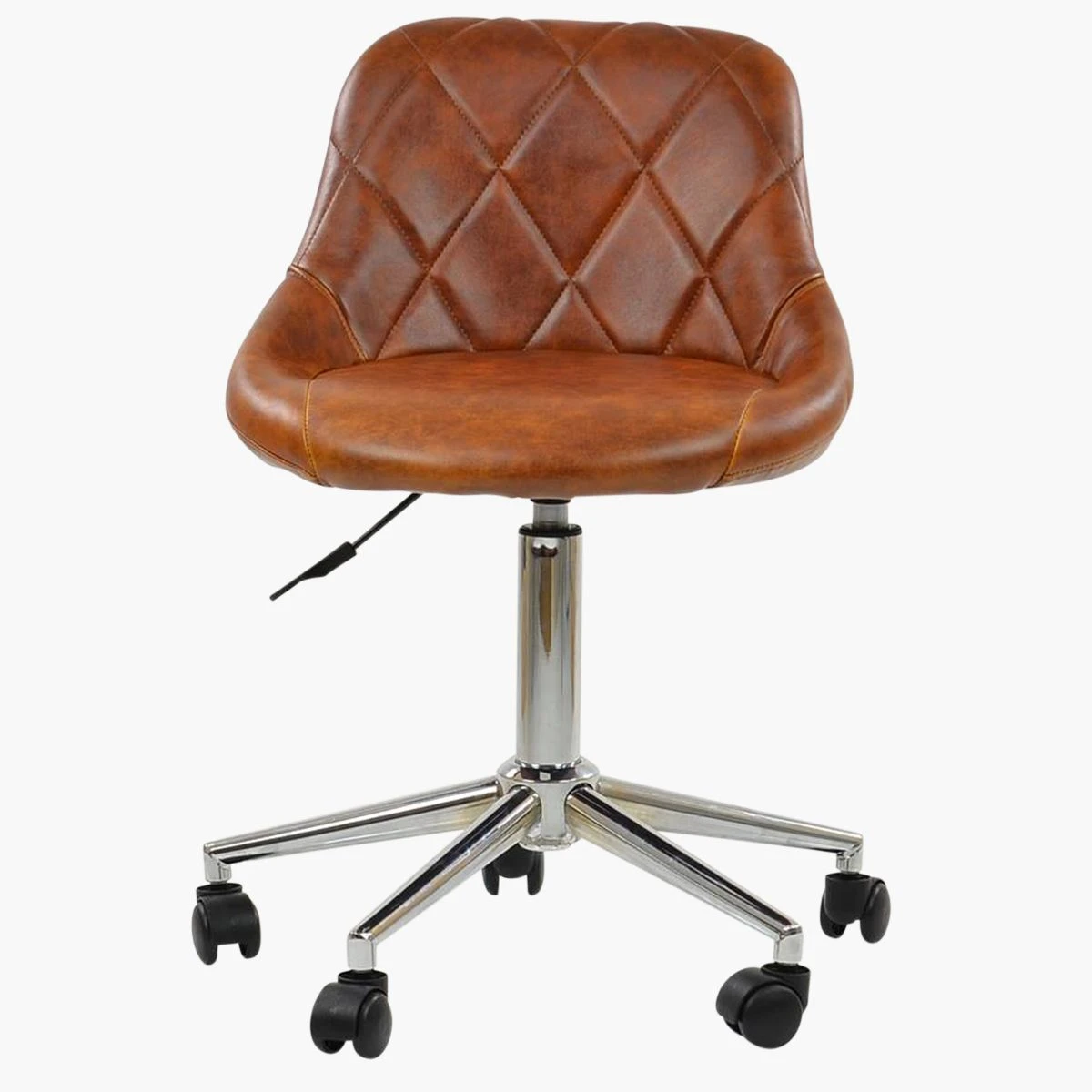 Flux Brown Faux Leather Small Home Swivel Office Chair