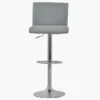 Georgia Grey Faux Leather Chrome Base Barstool