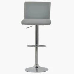 Georgia Grey Faux Leather Chrome Base Barstool