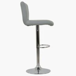 Georgia Grey Faux Leather Chrome Base Barstool -Furniture Specialty Store georgia grey 3