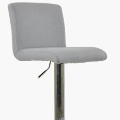 Georgia Grey Fabric Chrome Base Bar Stool -Furniture Specialty Store georgia light grey fab 4