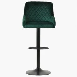 Greenwich Green Velvet Black Base Adjustable Breakfast Stool -Furniture Specialty Store greenwhich green 1