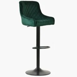 Greenwich Green Velvet Black Base Adjustable Breakfast Stool -Furniture Specialty Store greenwhich green 2