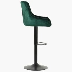 Greenwich Green Velvet Black Base Adjustable Breakfast Stool -Furniture Specialty Store greenwhich green 3