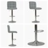 Grid Grey Faux Leather Brushed Steel Swivel Bar Stool -Furniture Specialty Store grid grey 4