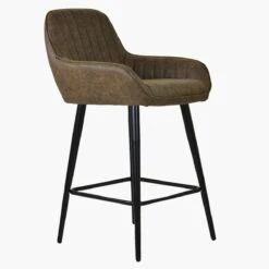 Hamilton Antique Brown Leather Black Leg Counter Bar Stool -Furniture Specialty Store hamilton antique brown black 3