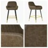 Hamilton Antique Brown Leather Black Gold Leg Counter Bar Stool -Furniture Specialty Store hamilton antique brown gold tip 4