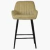 Hamilton Cream Leather Black Leg Counter Bar Stool -Furniture Specialty Store hamilton antique cream black 1