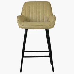 Hamilton Cream Leather Black Leg Counter Bar Stool