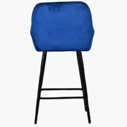 Hamilton Blue Velvet Black Leg Breakfast Stool -Furniture Specialty Store hamilton blue velvet black leg 1