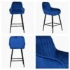 Hamilton Blue Velvet Black Leg Breakfast Stool -Furniture Specialty Store hamilton blue velvet black leg 4