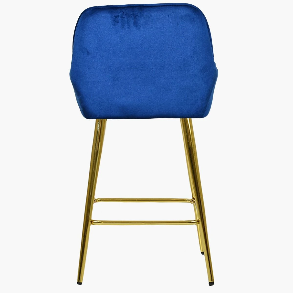 Hamilton Blue Velvet Gold Leg Breakfast Stool 6 Hamilton Blue Velvet Gold Leg Breakfast Stool - Image 4
