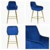 Hamilton Blue Velvet Gold Leg Breakfast Stool -Furniture Specialty Store hamilton blue velvet gold leg 4