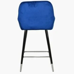 Hamilton Blue Velvet Black Silver Leg Kitchen Stool -Furniture Specialty Store hamilton blue velvet silver tip leg 1