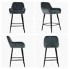 Hamilton Dark Grey Velvet Black Leg Bar Stool -Furniture Specialty Store hamilton dark grey velvet black leg 5 1
