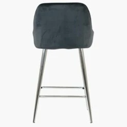 Hamilton Dark Grey Velvet Chrome Leg Kitchen Stool -Furniture Specialty Store hamilton dark grey velvet chrome leg 3 1