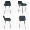 Hamilton Dark Grey Velvet Chrome Leg Kitchen Stool -Furniture Specialty Store hamilton dark grey velvet chrome leg 5 1