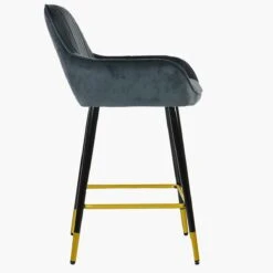 Hamilton Dark Grey Velvet Black Gold Leg Breakfast Stool 9 Hamilton Dark Grey Velvet Black Gold Leg Breakfast Stool -Furniture Specialty Store hamilton dark grey velvet gold tip 2 1