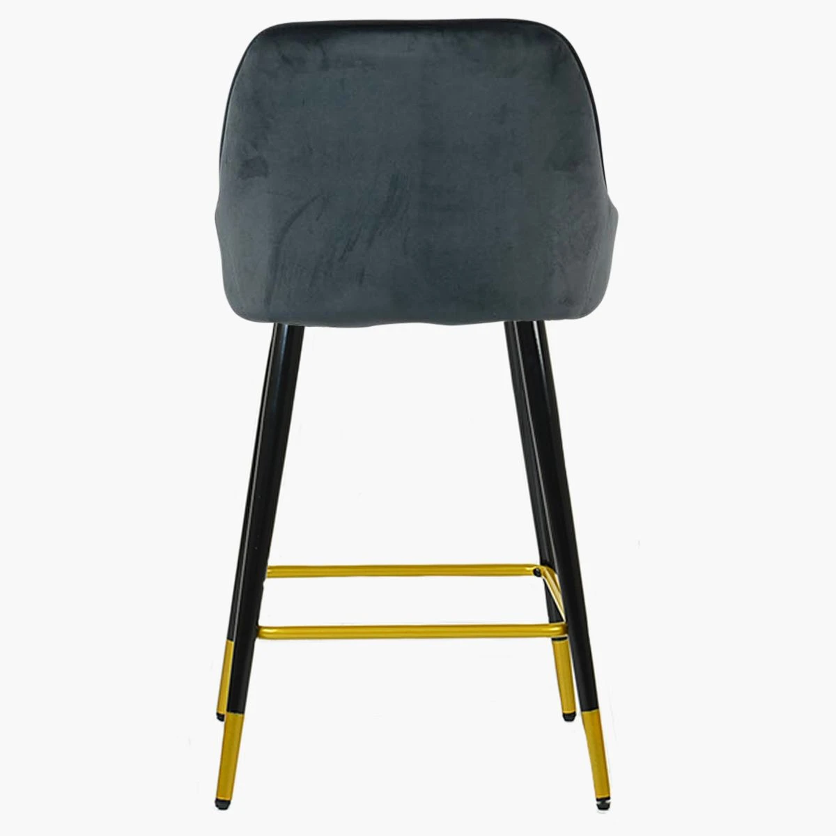 Hamilton Dark Grey Velvet Black Gold Leg Breakfast Stool 6 Hamilton Dark Grey Velvet Black Gold Leg Breakfast Stool - Image 4