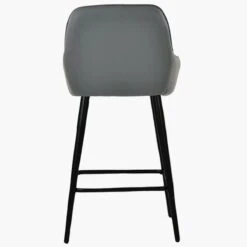 Hamilton Dark Grey Faux Leather Black Leg Breakfast Stool -Furniture Specialty Store hamilton dark grye pu black 2