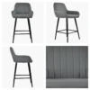 Hamilton Dark Grey Faux Leather Black Leg Breakfast Stool