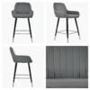 Hamilton Dark Grey Faux Leather Black Silver Leg Bar Stool -Furniture Specialty Store hamilton dark grye pu silver tip 5