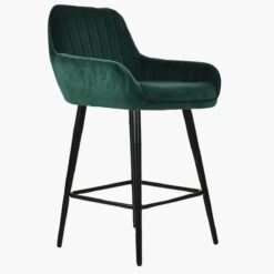Hamilton Green Velvet Black Leg Bar Stool -Furniture Specialty Store hamilton green black leg 3 1