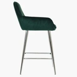 Hamilton Green Velvet Chrome Leg Kitchen Stool -Furniture Specialty Store hamilton green chrome leg 2 1