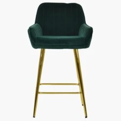 Hamilton Green Velvet Gold Leg Kitchen Stool -Furniture Specialty Store hamilton green gold leg 1