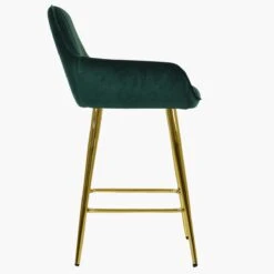 Hamilton Green Velvet Gold Leg Kitchen Stool -Furniture Specialty Store hamilton green gold leg 2
