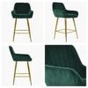 Hamilton Green Velvet Gold Leg Kitchen Stool -Furniture Specialty Store hamilton green gold leg 4