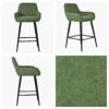 Hamilton Vintage Green Leather Black Leg Counter Bar Stool -Furniture Specialty Store hamilton green pu black 3