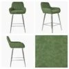 Hamilton Vintage Green Leather Chrome Leg Counter Bar Stool -Furniture Specialty Store hamilton green pu chrome leg 4