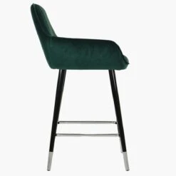 Hamilton Green Velvet Black Silver Leg Kitchen Barstool -Furniture Specialty Store hamilton green silver tip 2