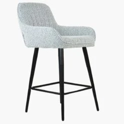 Hamilton Grey Boucle Black Leg Kitchen Stool 10 Hamilton Grey Boucle Black Leg Kitchen Stool -Furniture Specialty Store hamilton grey black base 1