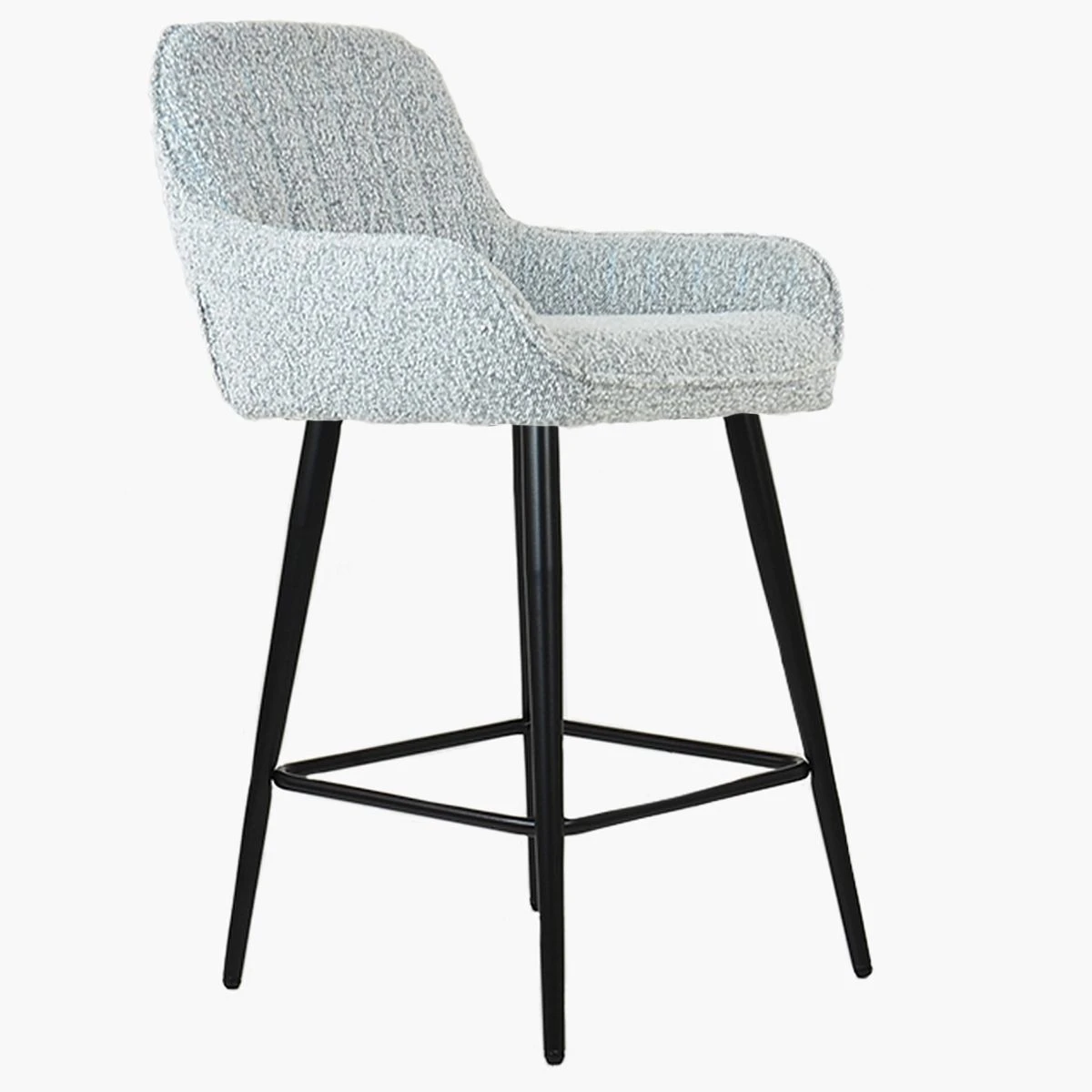 Hamilton Grey Boucle Black Leg Kitchen Stool 5 Hamilton Grey Boucle Black Leg Kitchen Stool - Image 3