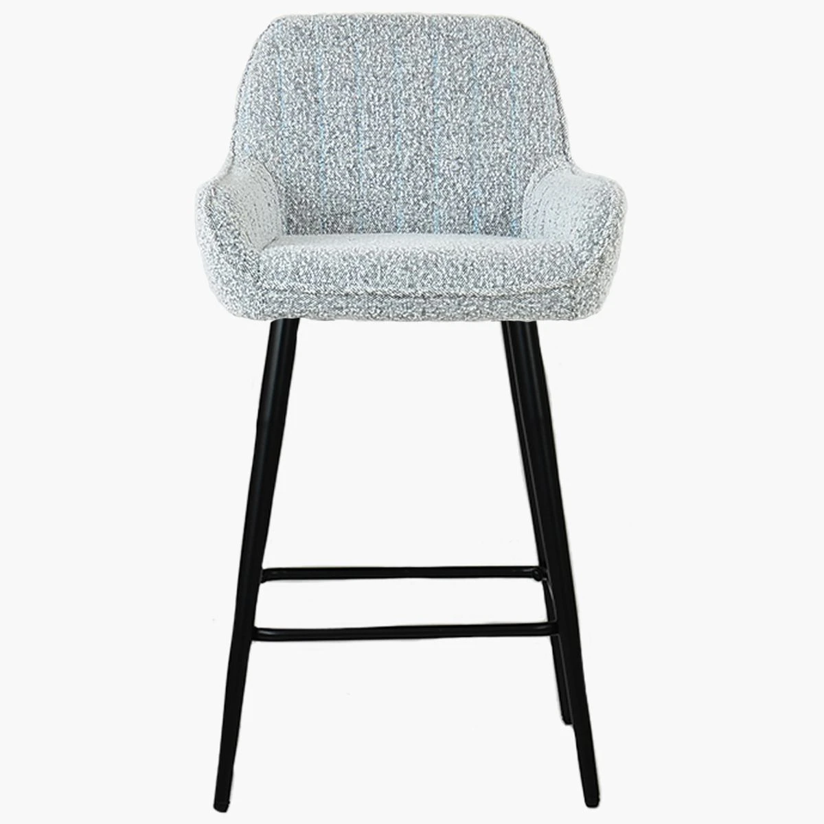 Hamilton Grey Boucle Black Leg Kitchen Stool 4 Hamilton Grey Boucle Black Leg Kitchen Stool - Image 2